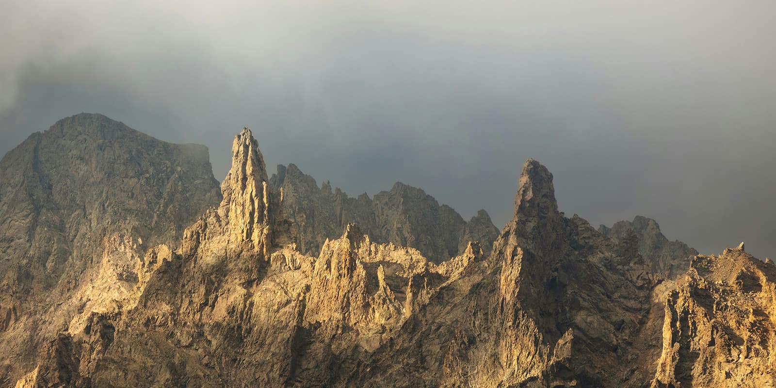 rugged peaks in Ecrins national park, france