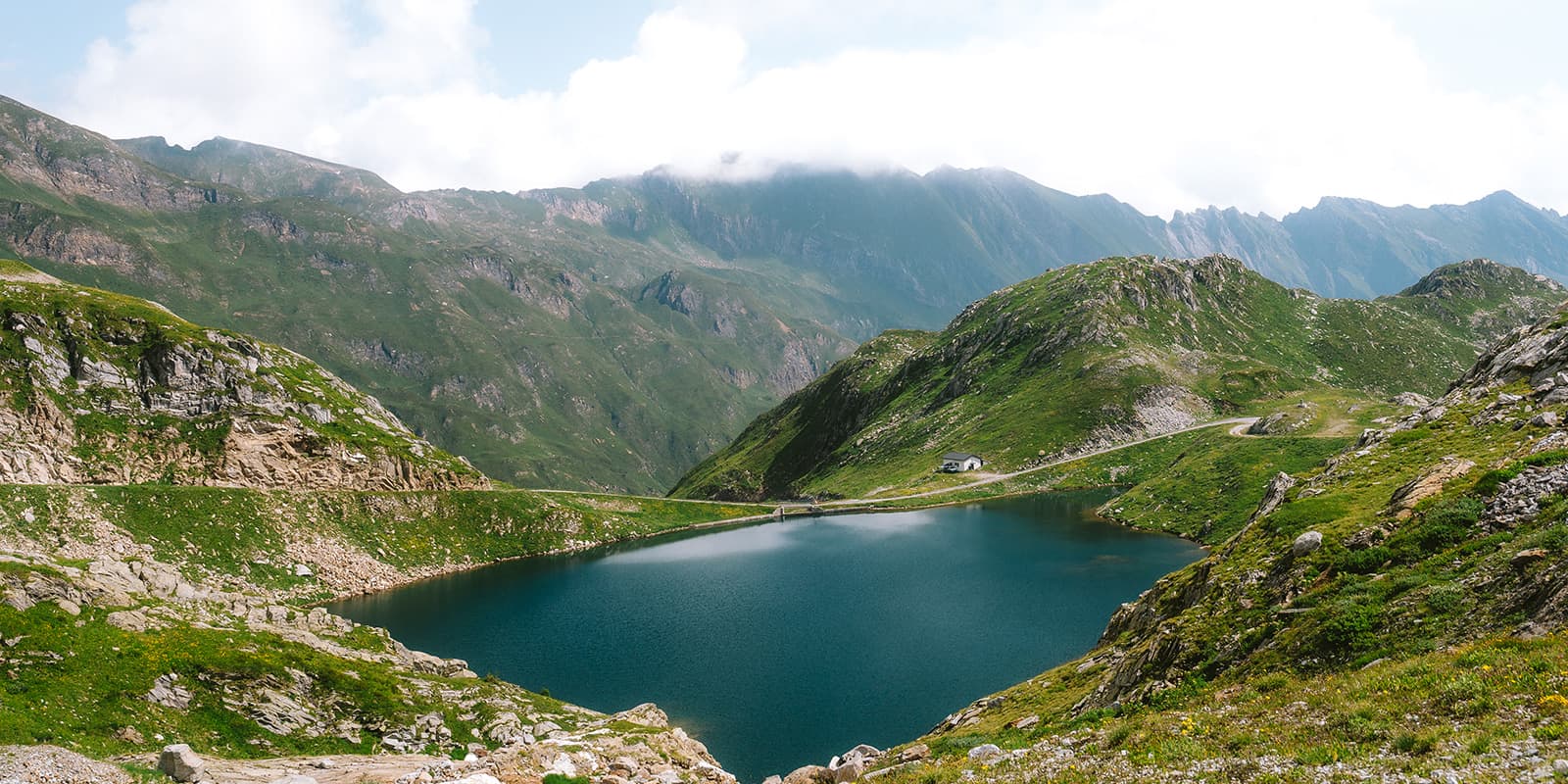 alpine lake in ticino switzerland