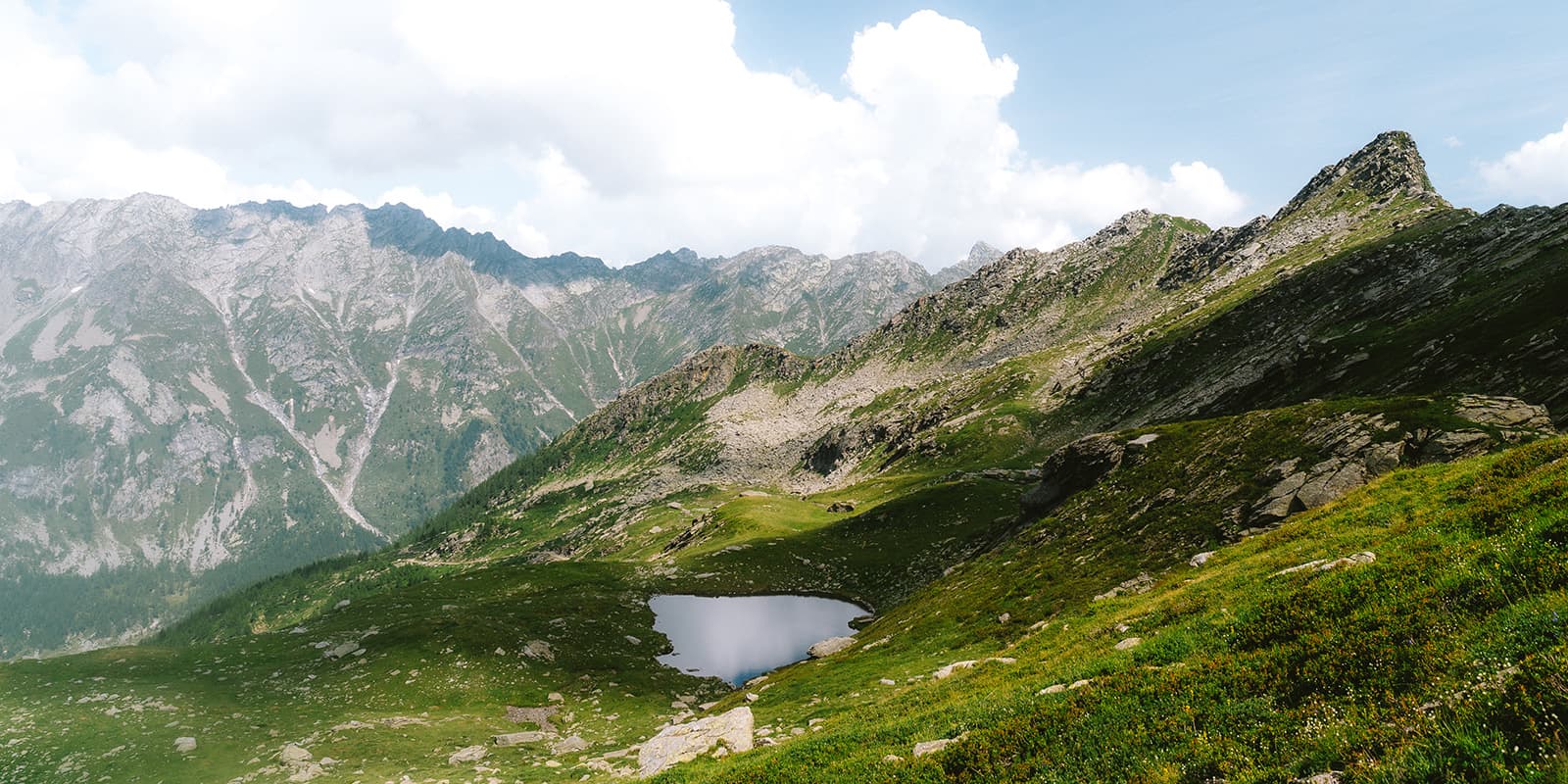 alpine lake in ticino switzerland