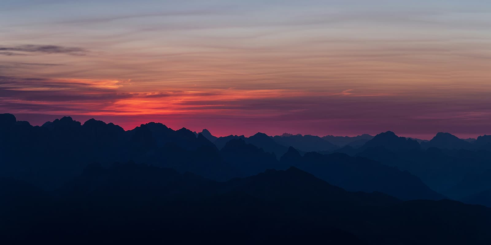 sunset in Italian mountains