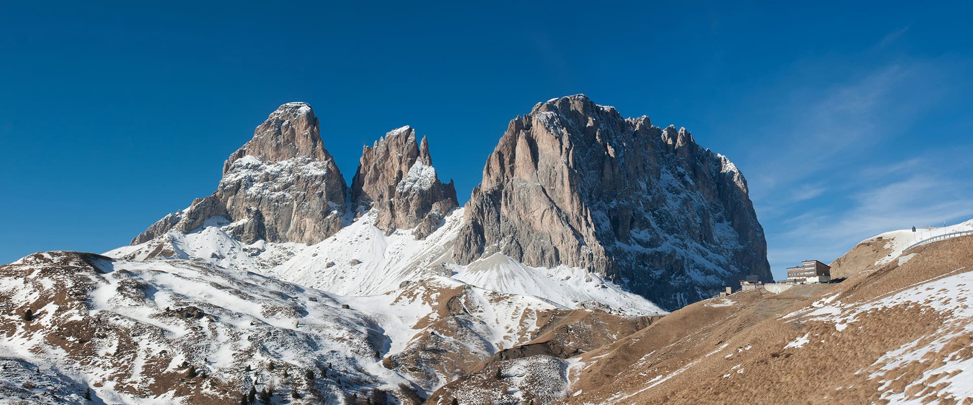 mountain hut in val di passa, dolomites