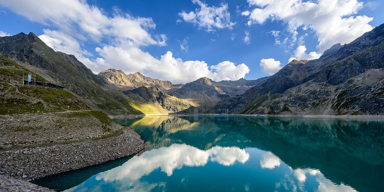mountain lake on the Three lakes circuit Kühtai in Tyrol