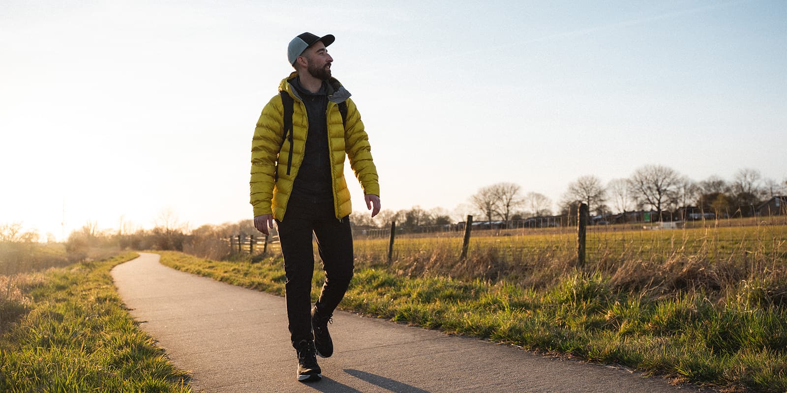 person hiking on paved path on Het Ziltepad