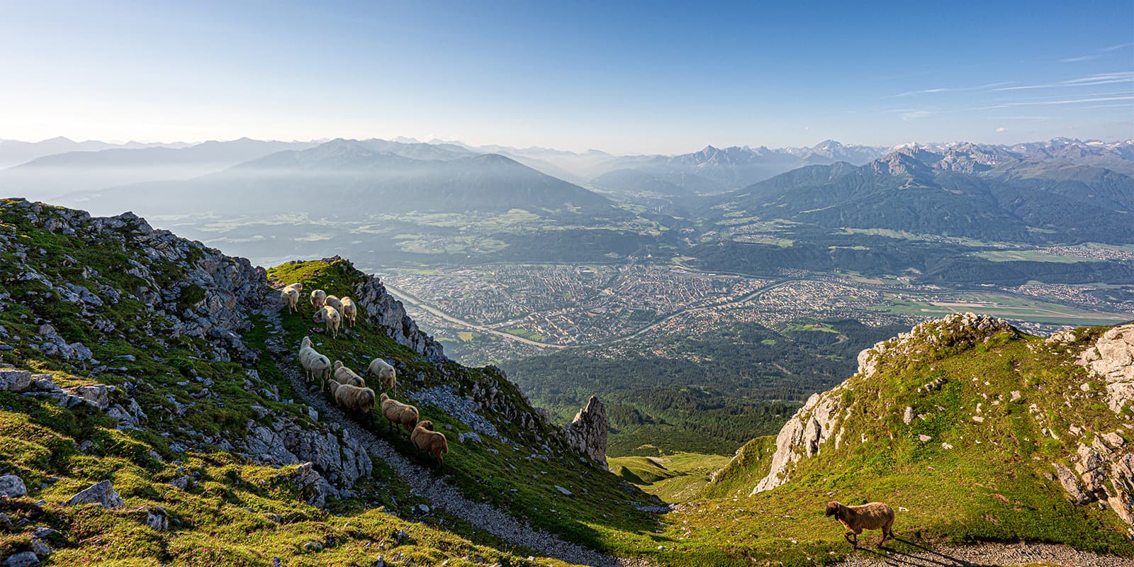view of Innsbruck form the Nordkette mountains