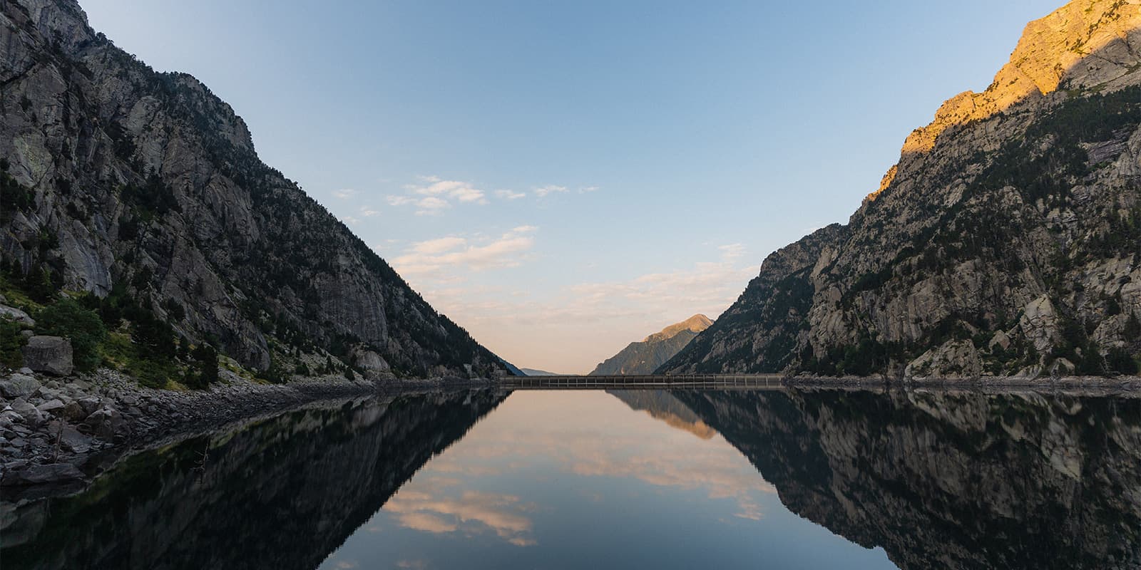 body of water in Aigüestortes National Park at sunrise