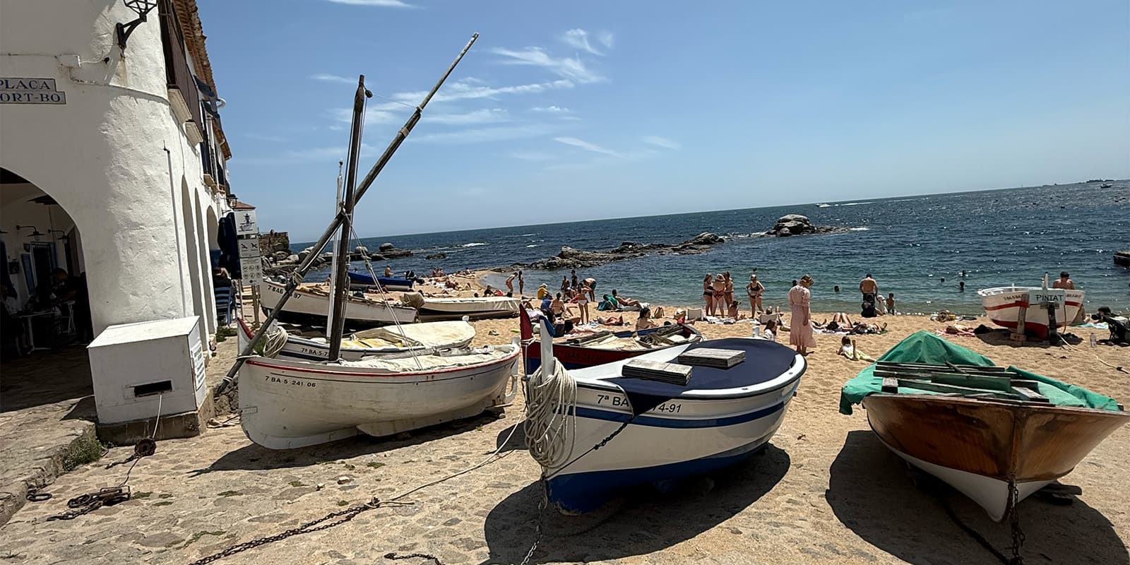 boats on land near de sea