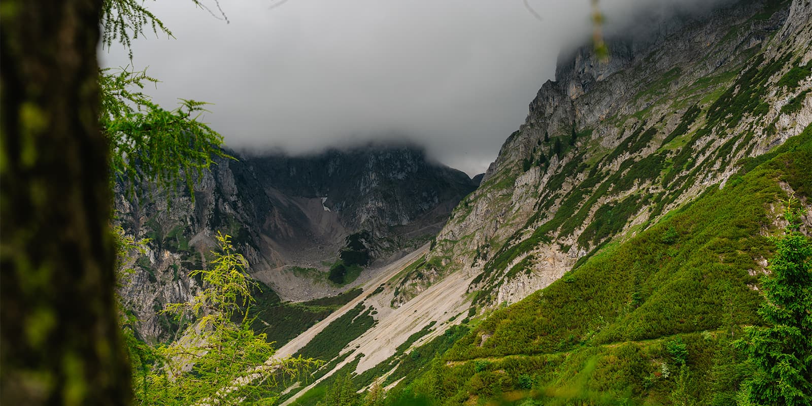 dark clouds forming over the Wilder Kaiser mountains in the Tirol