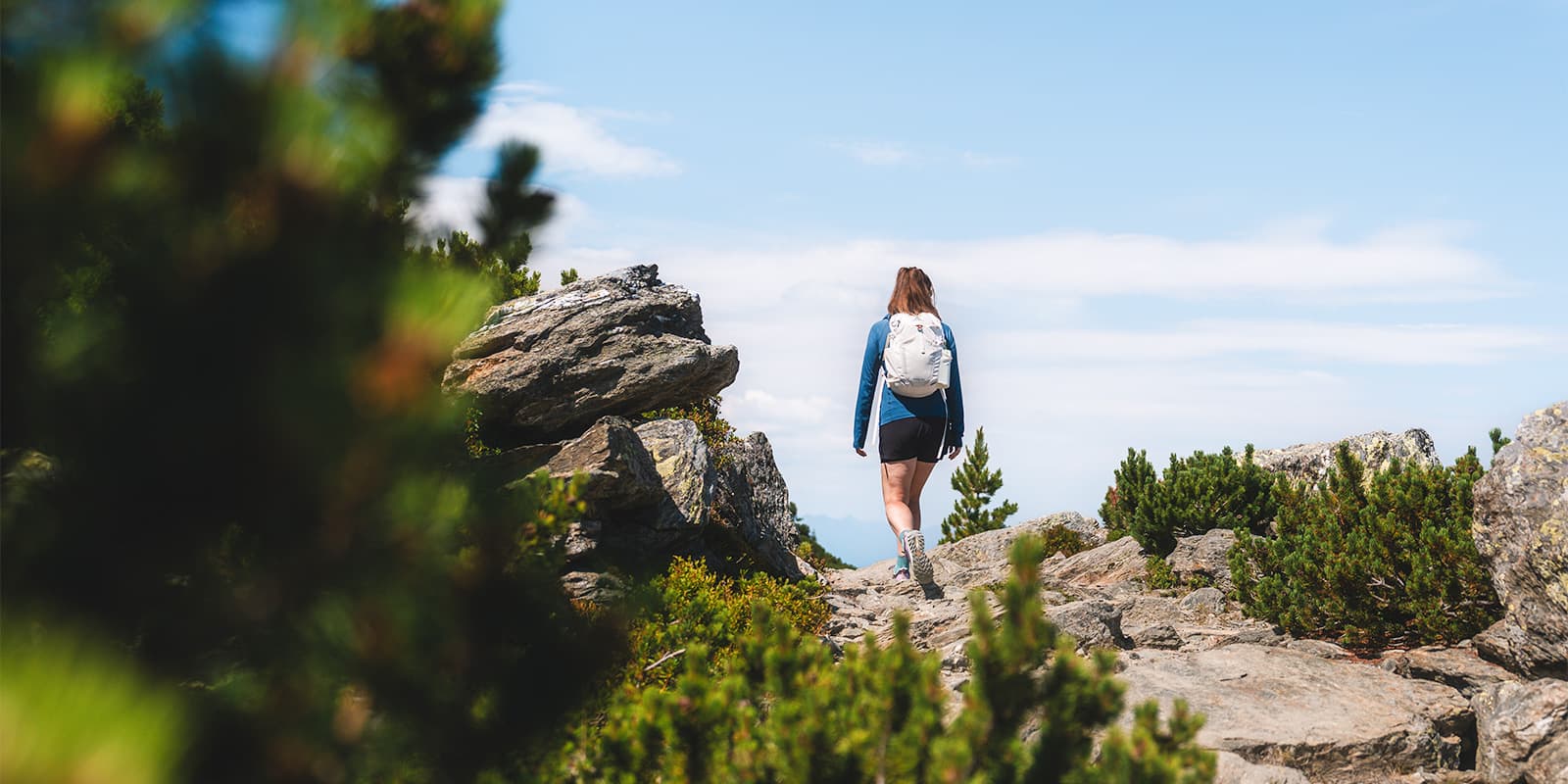 person hiking on the Zirbenweg near Innsbruck