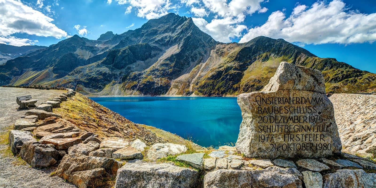Finsteralerdamm in Tyrol on a sunny day