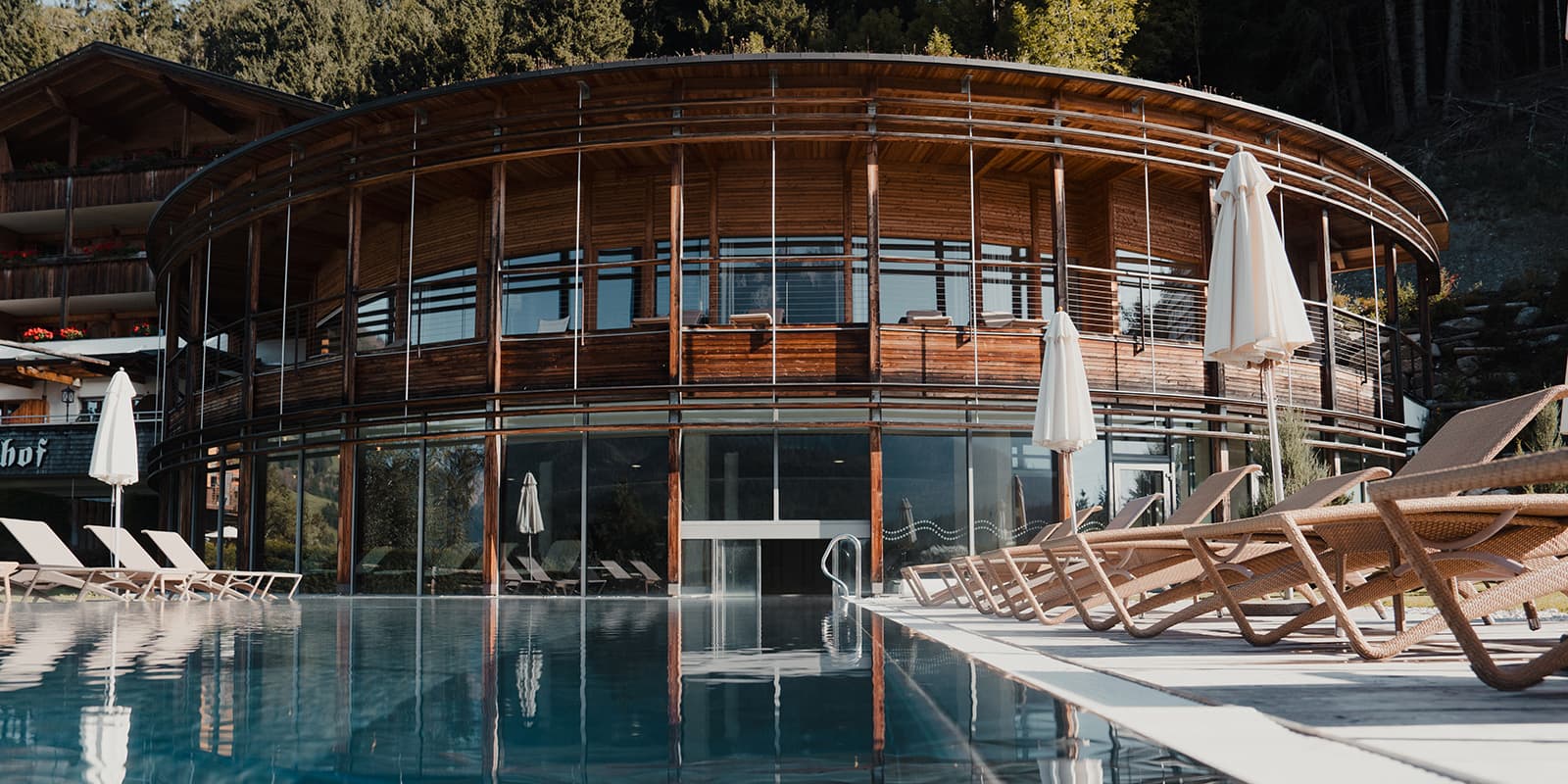 swimming pool and spa in Hotel Leitlhof in the Dolomites