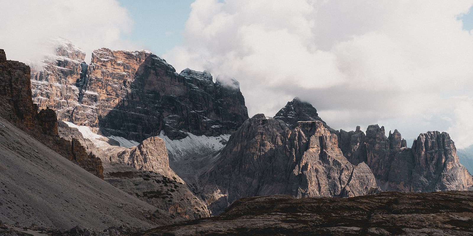 Dolomites mountains on the three peaks Dolomites circuit