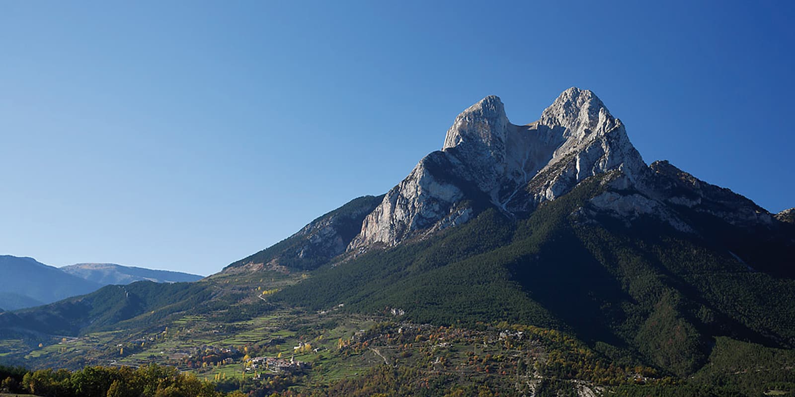 big mountain peak in the Saldes valley on the Cami Picasso in Catalunya
