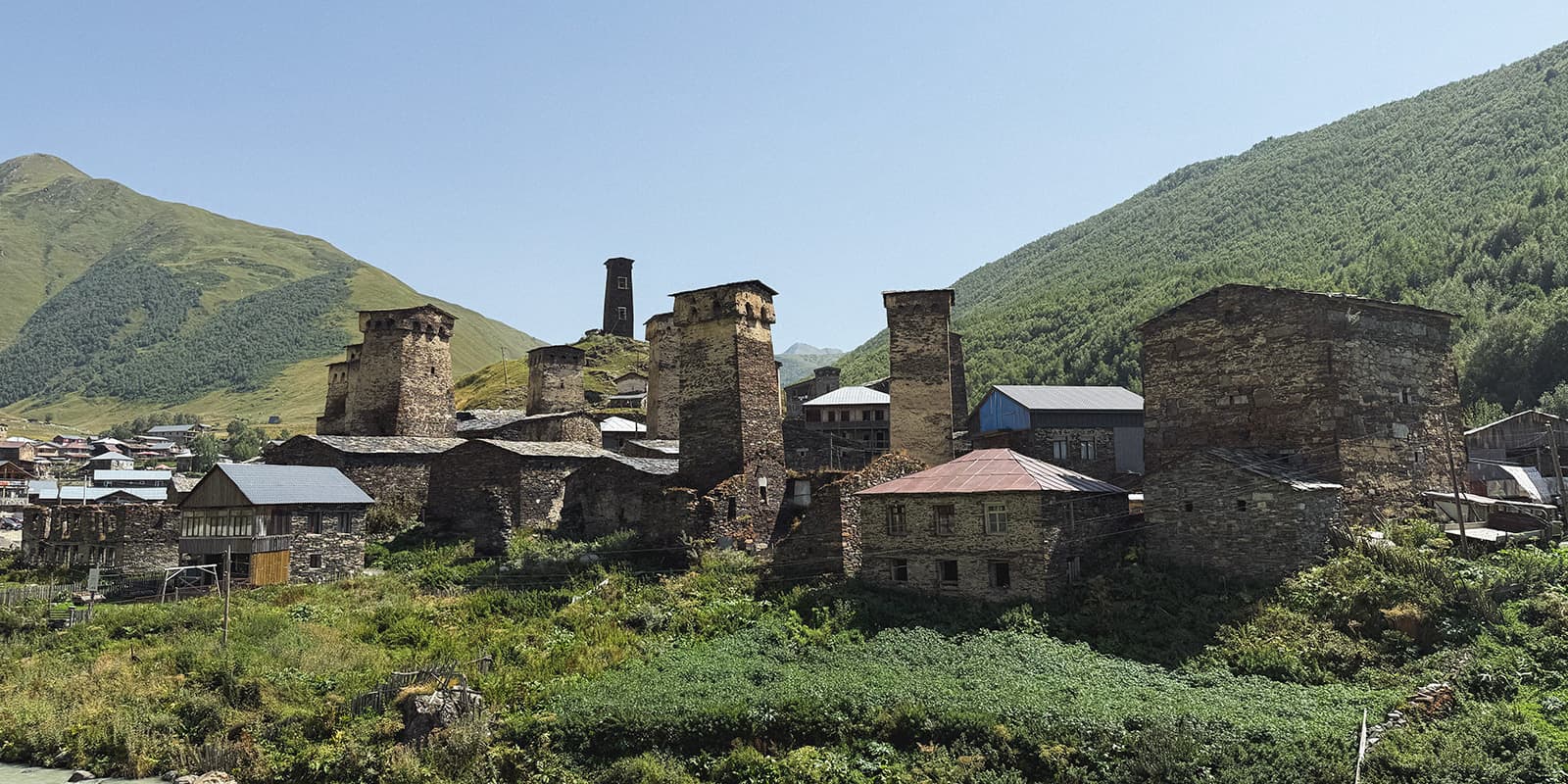 old town in Georgian mountains