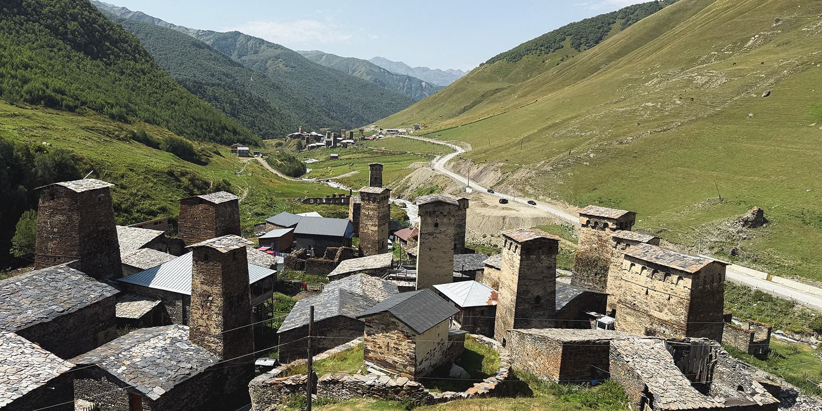 old town in the middle of the Georgian mountains