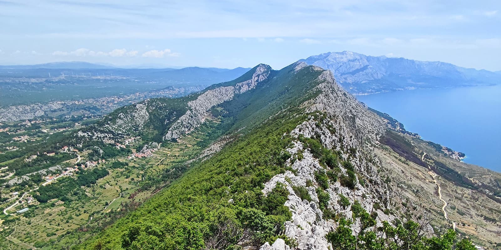 mountain ridge near the ocean in Croatia