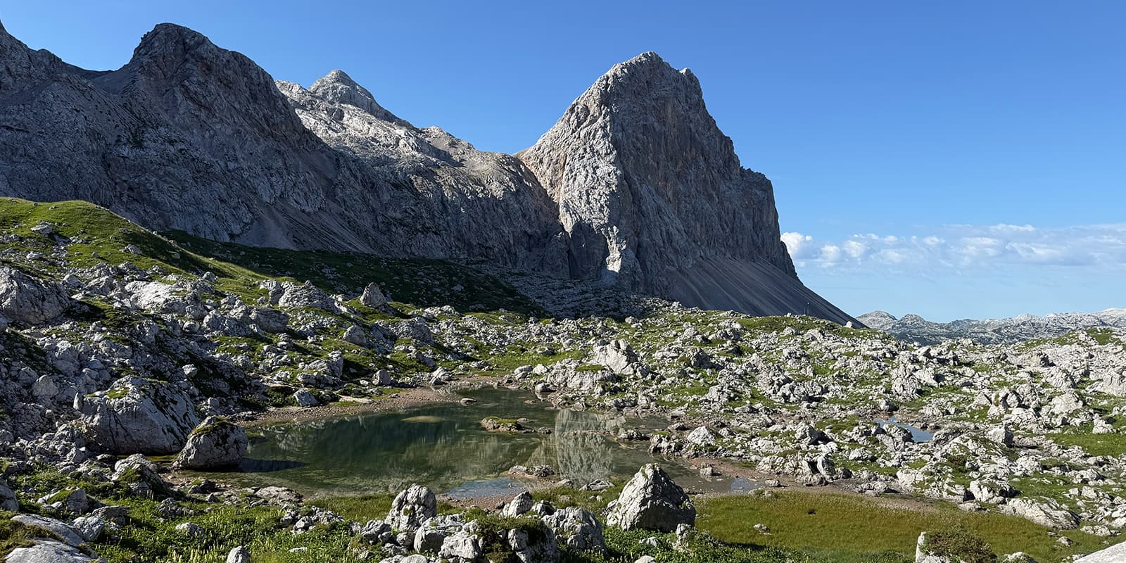panoramic view of the Julian Alps in Slovenia