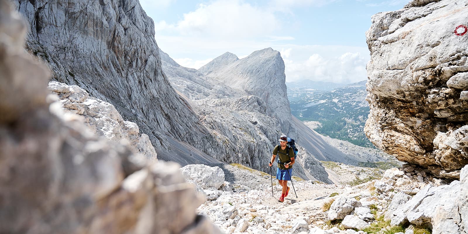 person hiking in Slovenia